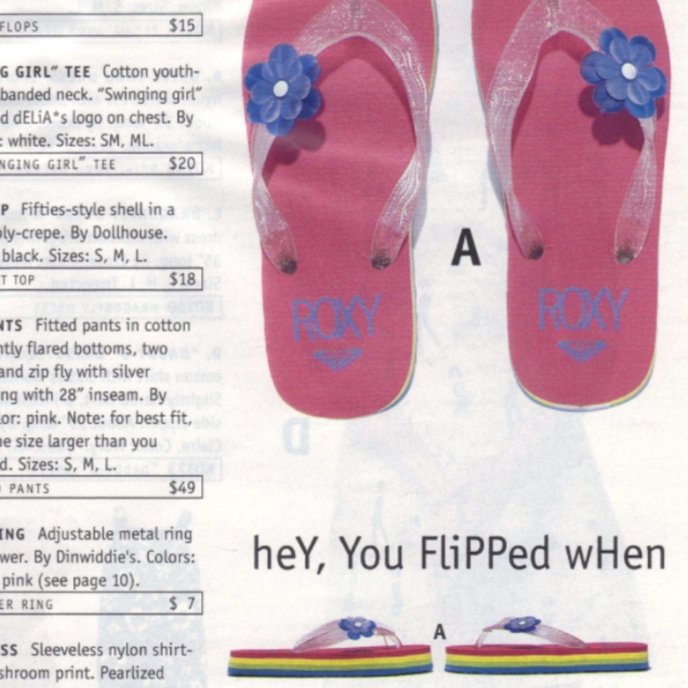 ISO vintage Roxy rainbow flips flops